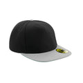 Black-Grey - Front - Beechfield Unisex Adult Original Flat Peak Snapback Cap