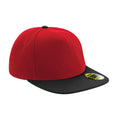 Classic Red-Black - Front - Beechfield Unisex Adult Original Flat Peak Snapback Cap