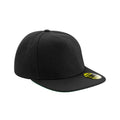 Black-Black-Black - Front - Beechfield Unisex Adult Original Flat Peak Snapback Cap