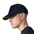 Black-Lime Green - Lifestyle - Beechfield Unisex Adult Ultimate Sandwich Peak Cap