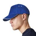 Bright Royal Blue-White - Side - Beechfield Unisex Adult Ultimate Sandwich Peak Cap