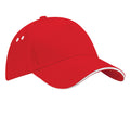 Classic Red-White - Front - Beechfield Unisex Adult Ultimate Sandwich Peak Cap