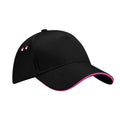 Black-Fuchsia - Front - Beechfield Unisex Adult Ultimate Sandwich Peak Cap