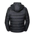 Black - Back - Russell Mens Nano Hooded Padded Jacket