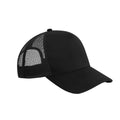 Black - Front - Beechfield Unisex Adult Microknit Snapback Trucker Cap