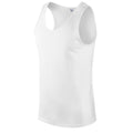 White - Side - Gildan Mens Plain Soft Tank Top