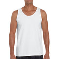 White - Lifestyle - Gildan Mens Plain Soft Tank Top