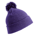 Purple - Front - Result Childrens-Kids Winter Essentials Pom Pom Beanie