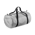 Silver-Black - Front - Bagbase Packaway Duffle Bag