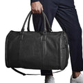 Black - Side - Quadra Leather Cabin Bag