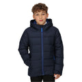 Navy-Royal Blue - Side - Regjun Boys Scholar Thermal Jacket