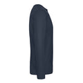 Navy Blue - Side - B&C Mens #E190 Plain Long-Sleeved T-Shirt