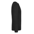 Black - Side - B&C Mens #E190 Plain Long-Sleeved T-Shirt