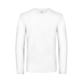 White - Front - B&C Mens #E190 Plain Long-Sleeved T-Shirt