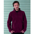 Burgundy - Side - Russell Mens Full Zip Outdoor Fleece Jacket