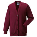 Burgundy - Front - Jerzees Schoolgear Childrens Fleece Cardigan