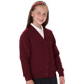 Burgundy - Back - Jerzees Schoolgear Childrens Fleece Cardigan