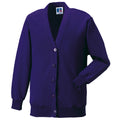 Purple - Front - Jerzees Schoolgear Childrens Fleece Cardigan