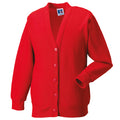 Bright Red - Front - Jerzees Schoolgear Childrens Fleece Cardigan