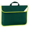 Bottle Green - Front - Quadra Enhanced-Vis Book Bag - 4 Litres