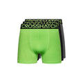 Green-Black-Grey - Front - Crosshatch Mens Knightling MVE Boxer Shorts (Pack of 3)