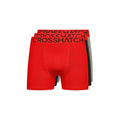 Red-Grey-Black - Front - Crosshatch Mens Knightling MVE Boxer Shorts (Pack of 3)