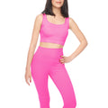 Fuchsia - Front - Lookus Womens-Ladies Zelal Ribbed Leggings