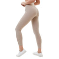 Tan - Back - Lookus Womens-Ladies Zelal Ribbed Leggings