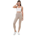 Tan - Lifestyle - Lookus Womens-Ladies Zelal Ribbed Leggings