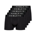 Black - Front - Henleys Mens Coalink Boxer Shorts (Pack of 5)