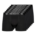 Black - Front - Henleys Mens McBlacken Boxer Shorts (Pack of 7)