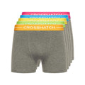 Charcoal Marl - Front - Crosshatch Mens Astral Bright Boxer Shorts (Pack of 5)