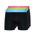 Black - Front - Crosshatch Mens Astral Bright Boxer Shorts (Pack of 3)