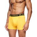 Yellow - Back - Kandor Mens Bambers Bamboo Boxer Shorts (Pack of 5)