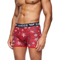 Red - Back - Kandor Mens Florid Boxer Shorts (Pack of 7)