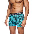 Turquoise - Back - Kandor Mens Florid Boxer Shorts (Pack of 7)