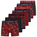 Red - Front - Kandor Mens Florid Boxer Shorts (Pack of 7)