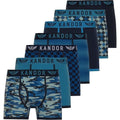 Blue - Front - Kandor Mens Jeckers Assorted Designs Boxer Shorts (Pack of 7)