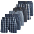 Blue - Front - Kandor Mens Nightling Woven Boxer Shorts (Pack of 6)