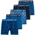 Blue - Front - Kandor Mens Lingo Boxer Shorts (Pack of 5)