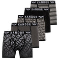 Black - Front - Kandor Mens Lingo Boxer Shorts (Pack of 5)