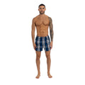 Blue - Pack Shot - Kandor Mens Daxhe Checked Woven Boxer Shorts (Pack of 6)