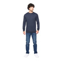 Navy Marl - Side - Bewley & Ritch Mens Loxham Knitted Crew Neck Jumper