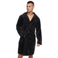 Black - Side - Crosshatch Mens Backdraw Hooded Robe