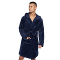 Navy - Side - Crosshatch Mens Backdraw Hooded Robe