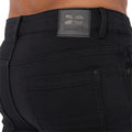 Black - Close up - Crosshatch Mens Lampoons Slim Jeans