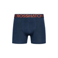 Navy - Side - Crosshatch Mens Chasma Boxer Shorts (Pack of 3)