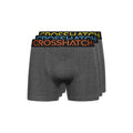 Charcoal Marl - Front - Crosshatch Mens Chasma Boxer Shorts (Pack of 3)