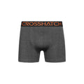 Charcoal Marl - Side - Crosshatch Mens Chasma Boxer Shorts (Pack of 3)