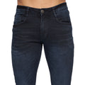 Blue Black - Side - Duck And Cover Mens Maylead Slim Jeans